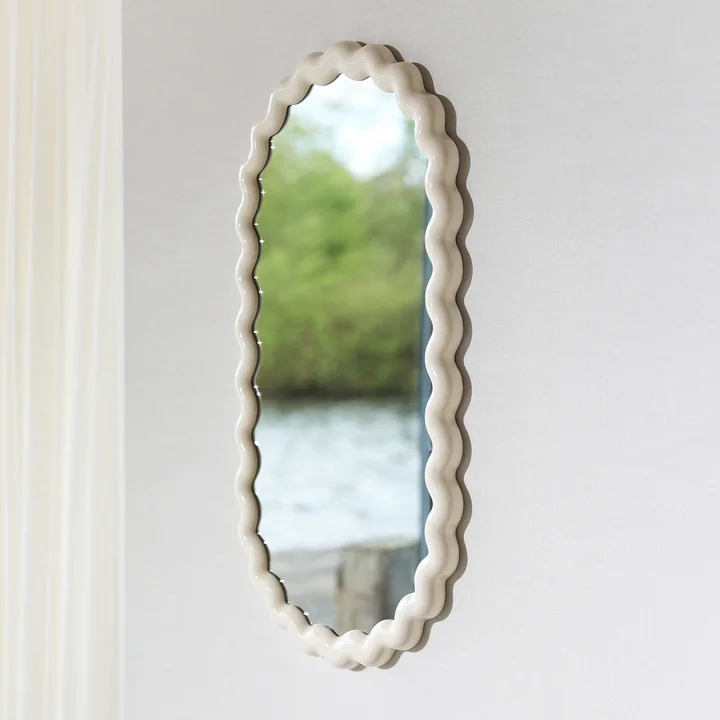 & klevering - Zigzagspiegel 85 x 45 cm, gebroken wit