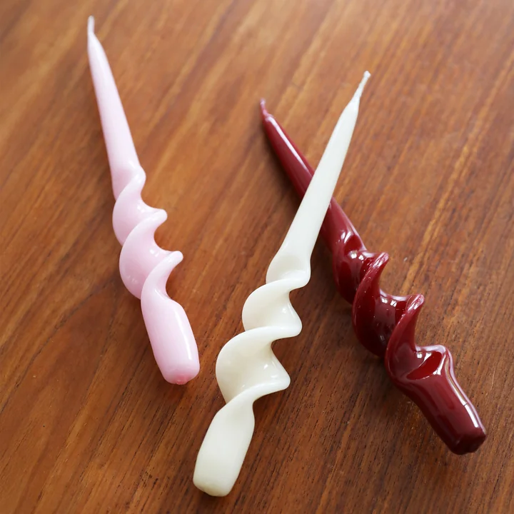 & klevering Alpha - Steekkaarsen, rood (set van 3)