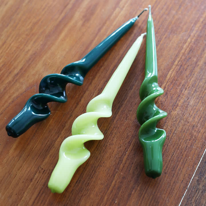 & klevering Alpha - Steunkaarsen, groen (set van 3)
