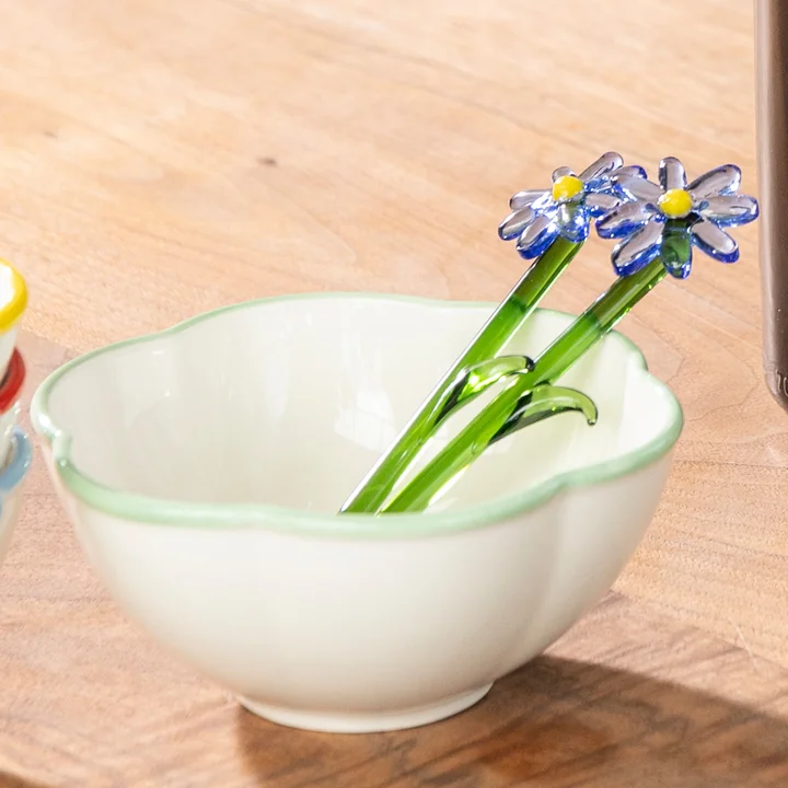 & klevering Flora - Lepel, blauw (set van 2)