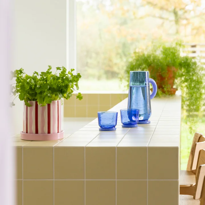 Dauwglas, 0,2 l, blauw (set van 2) van & klevering