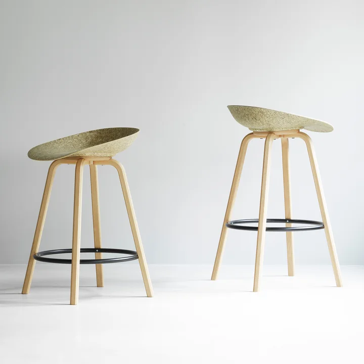 Normann Copenhagen - Mat barkruk 65 cm en 75 cm, zeewier / zwart