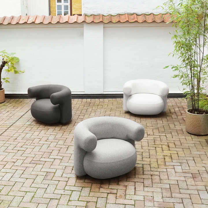 Normann Copenhagen - Burra outdoor loungestoel met draaibare rugleuning, groep
