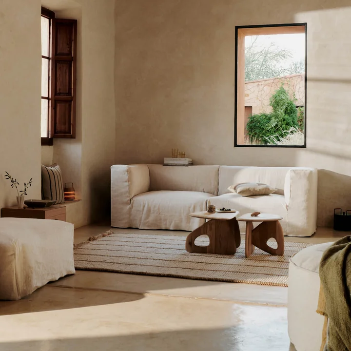 Ferm Living - Vloerkleed Athens Stripes, 200 x 300 cm, naturel / gebroken wit