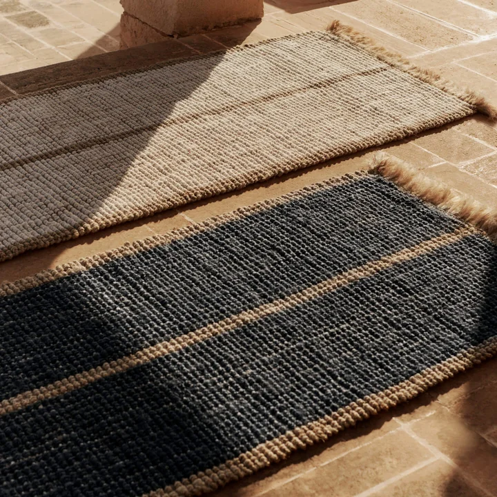 Ferm Living - Athens Stripes tapijtloper, 80 x 200 cm, naturel / gebroken wit