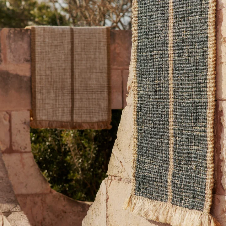 Ferm Living - Athens Stripes tapijtloper, 80 x 200 cm, naturel / gebroken wit