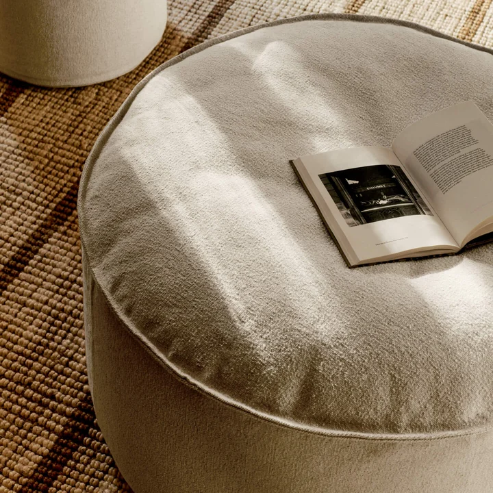 Ferm Living - Aun poef Ø 80 x H 40 cm, gebroken wit