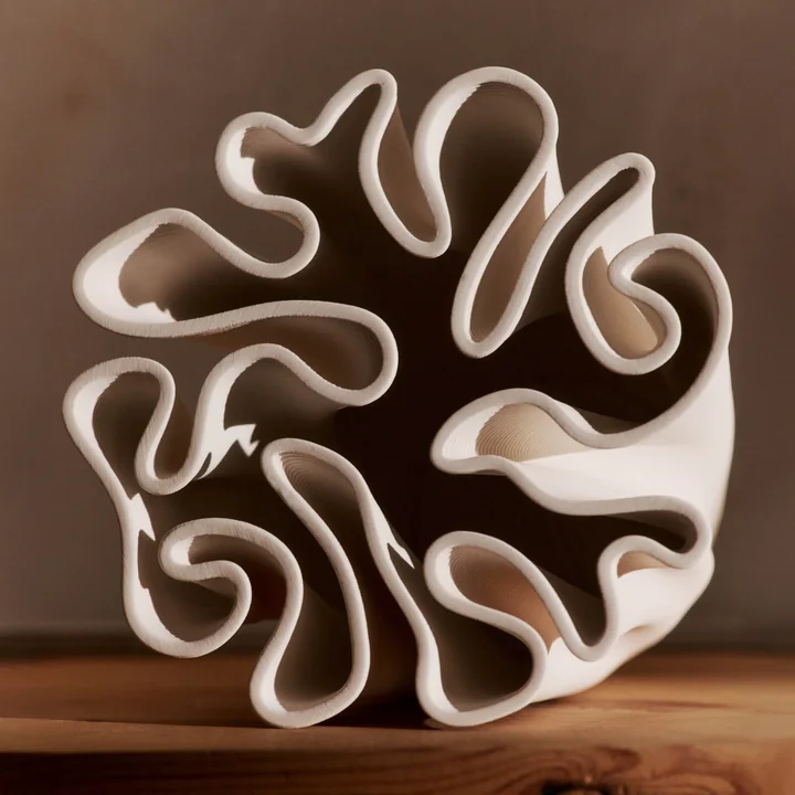 Ferm Living - Dedali Vaas, H 18 cm, gebroken wit