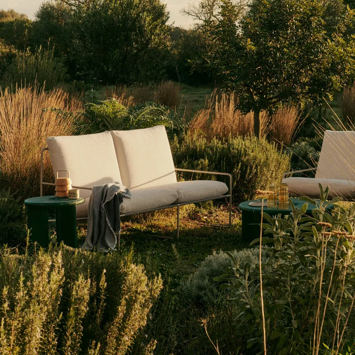 Ferm Living - Desert 2-zitsbank voor buiten, kasjmier / gebroken wit (Pure Bouclé)