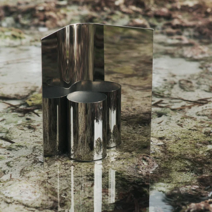 Ferm Living - Eddy vaas, H 29 cm, gepolijst roestvrij staal