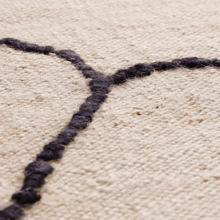 Ferm Living - Gesso jute vloerkleed, gebroken wit/donker vijg