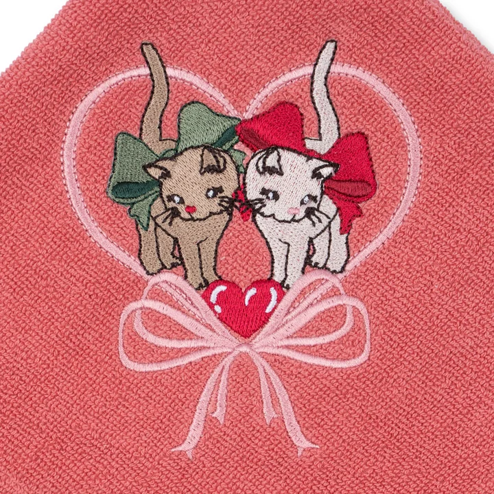 Konges Sløjd - Badstof handdoek met capuchon, flamingo roze