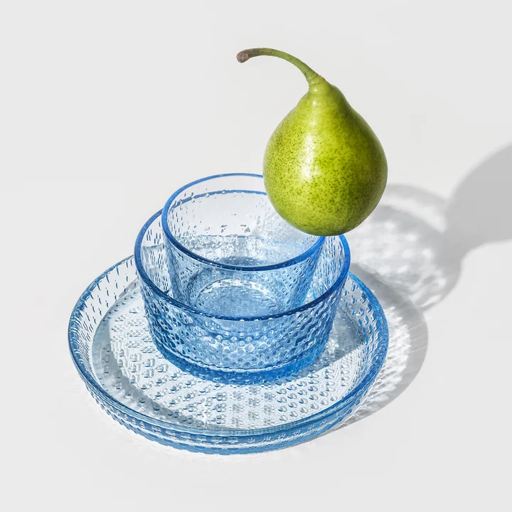Iittala - Tundra kom, bord en glas, aqua