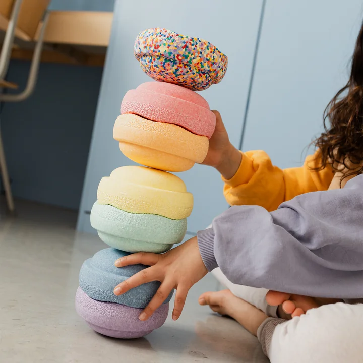 Stapelstein® - Original Mini, Speciaal regenboog pastel (set van 7)