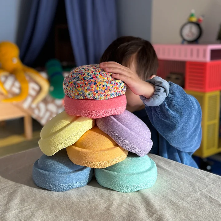 Stapelstein® - Original Mini, Speciaal regenboog pastel (set van 7)