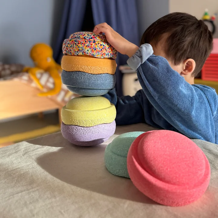 Stapelstein® - Original Mini, Speciaal regenboog pastel (set van 7)