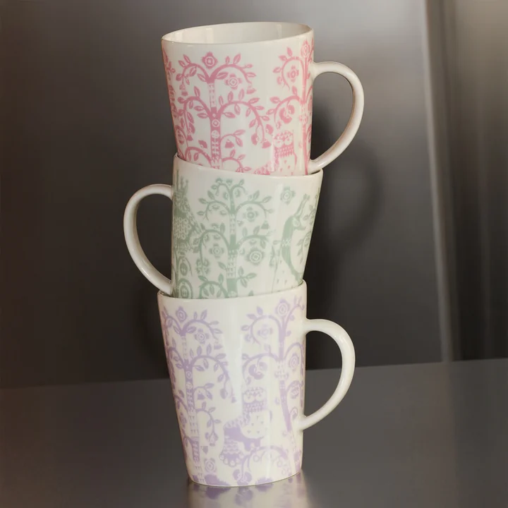 Iittala - Taika mok met handvat, 0,4 l, roze / salie / lichtpaars