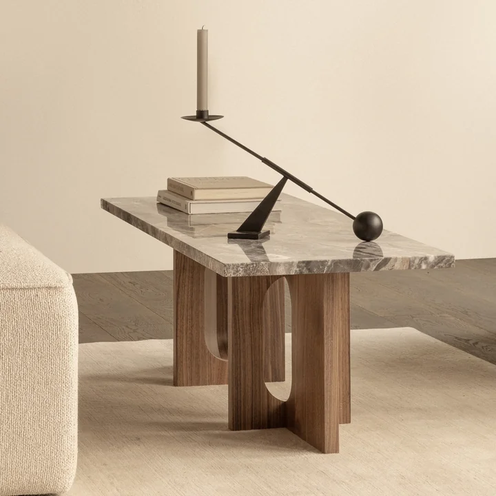 Audo - Androgyne Salontafel 120 x 45 cm, walnoot / galaxy grijs