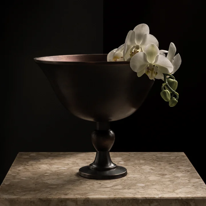 Audo - Pavot kom, h 17.6 cm, donkerbruin