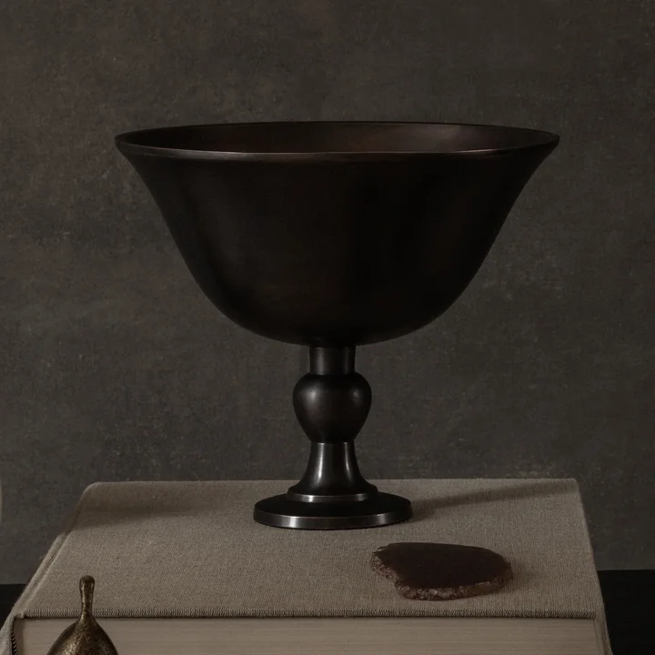 Audo - Pavot kom, h 17.6 cm, donkerbruin