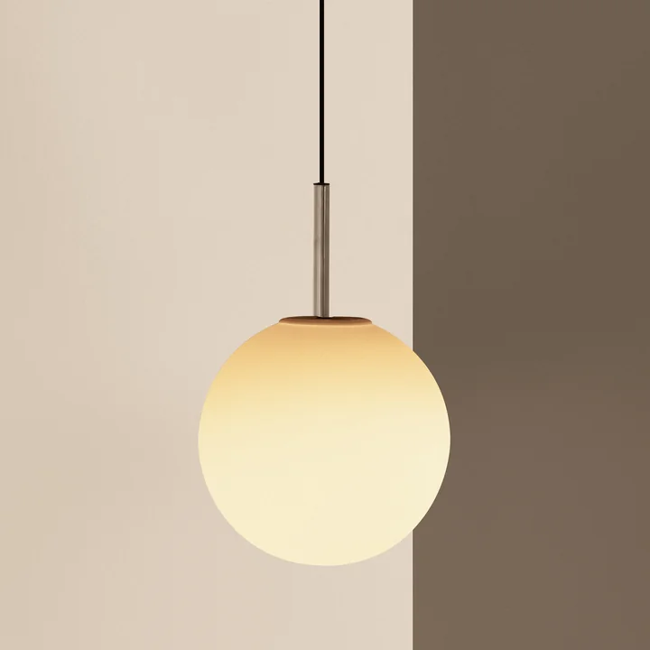 Audo - TR hanglamp, gepolijst staal / mat opalen lamp
