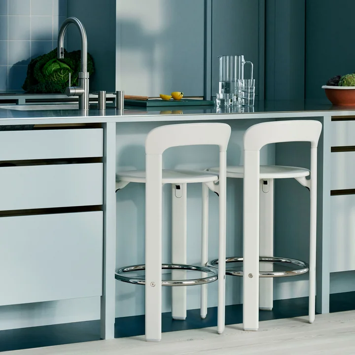 HAY - Rey Barkruk, 65 cm, cream white (standaard glijders)