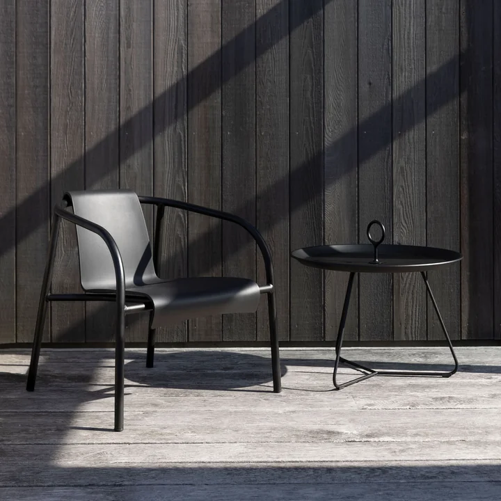 HOUE - Eyelet Bijzettafel, Ø 45 cm, zwart