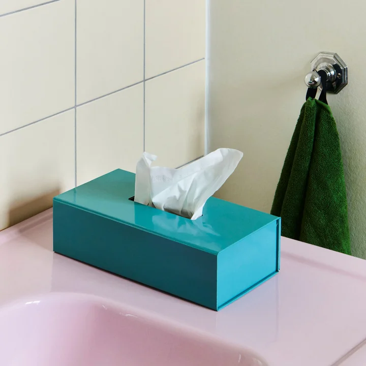 HAY - Kleur cosmetische tissuebox magnetisch, oceaanblauw