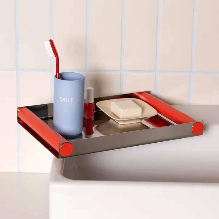 Design Letters - AJ Favoriete porseleinen vaas, Glimlach / stoffig blauw, Ray Dienblad Disco