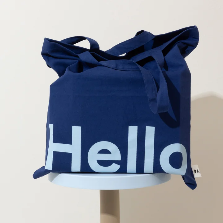 Design Letters - AJ Favourite Draagtas, Hello / midnight blue