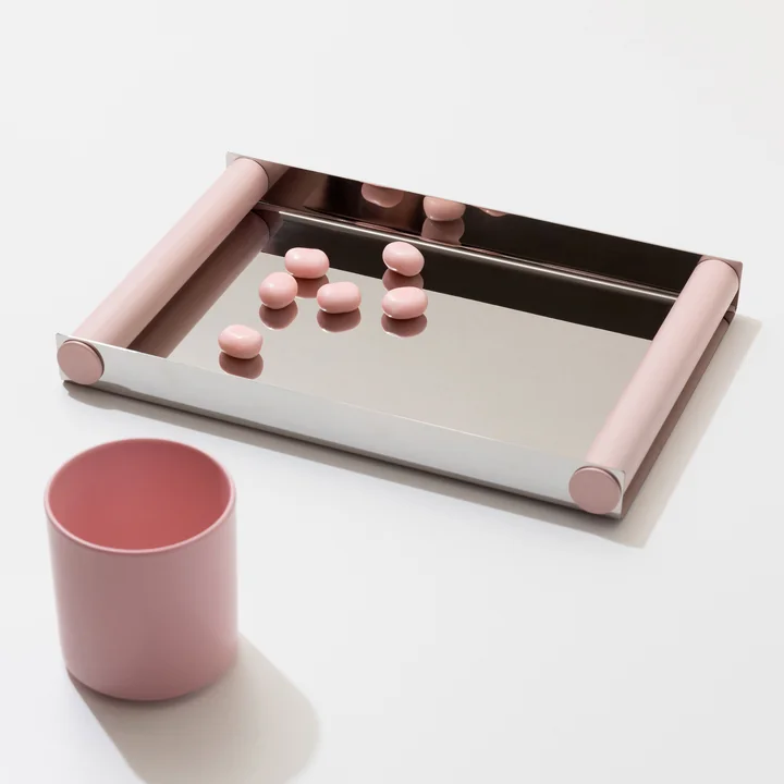 Design Letters - Ray Dienblad Disco, medium, gepolijst roestvrij staal / creools roze