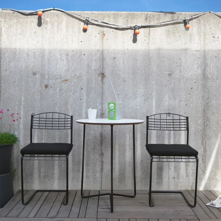 Grythyttan - High Tech tuintafel Ø 60 cm, wit / zwart