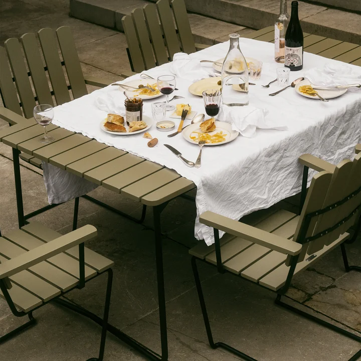 Grythyttan - A2 tuinstoel, lichtgroen gelakt eiken / zwart