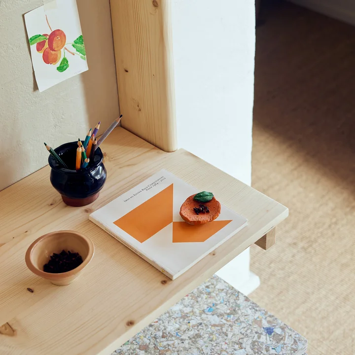 Form & Refine - Beam 3 wandgemonteerd secretaire, 60 x 167 cm, mat gelakt grenen