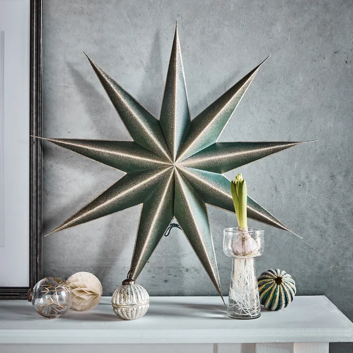 House Doctor - 9 Point Kerstster, groen / champagne