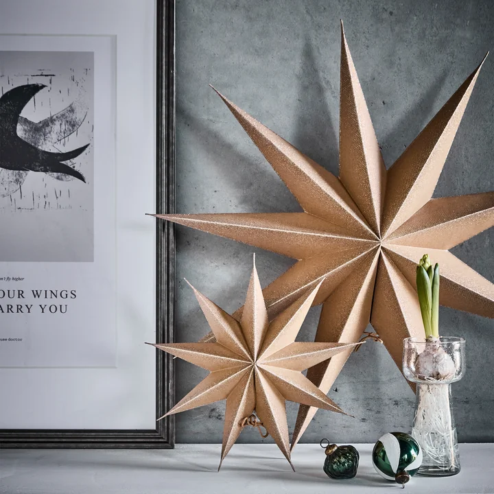 House Doctor - 9 Point Kerstster, naturel / champagne