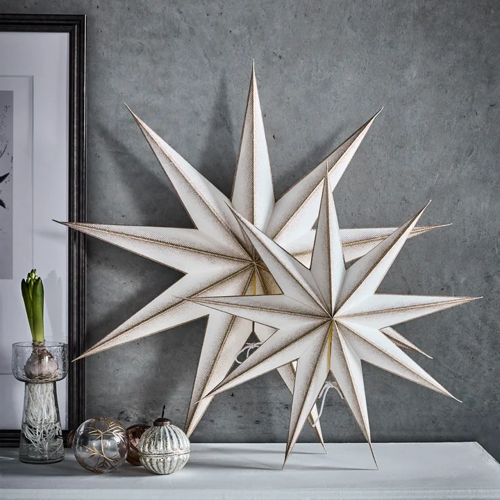 House Doctor - 9 Point Kerstster, gebroken wit / champagne