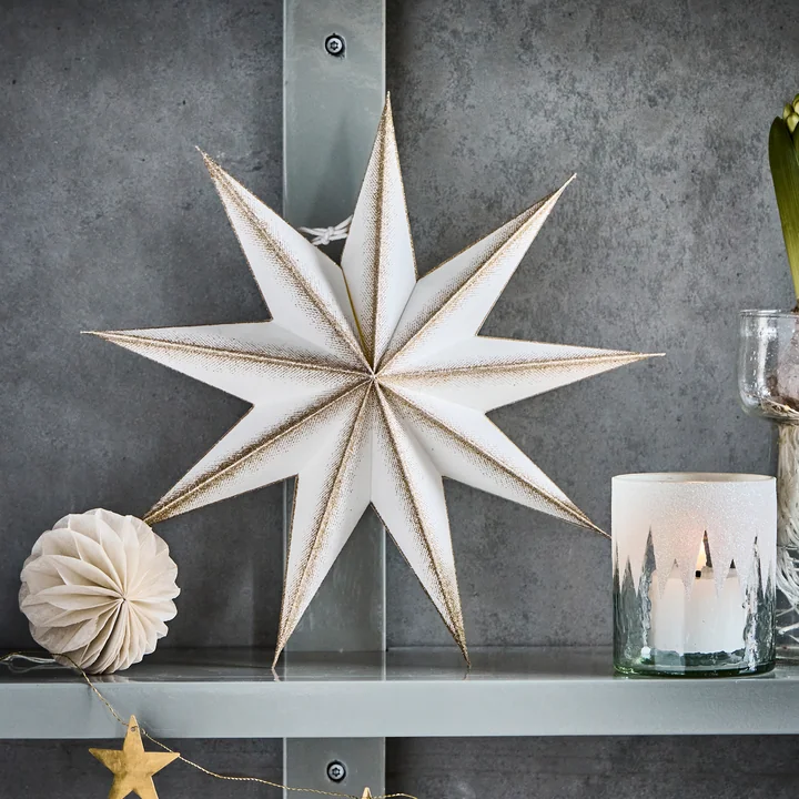 House Doctor - 9 Point Kerstster, gebroken wit / champagne