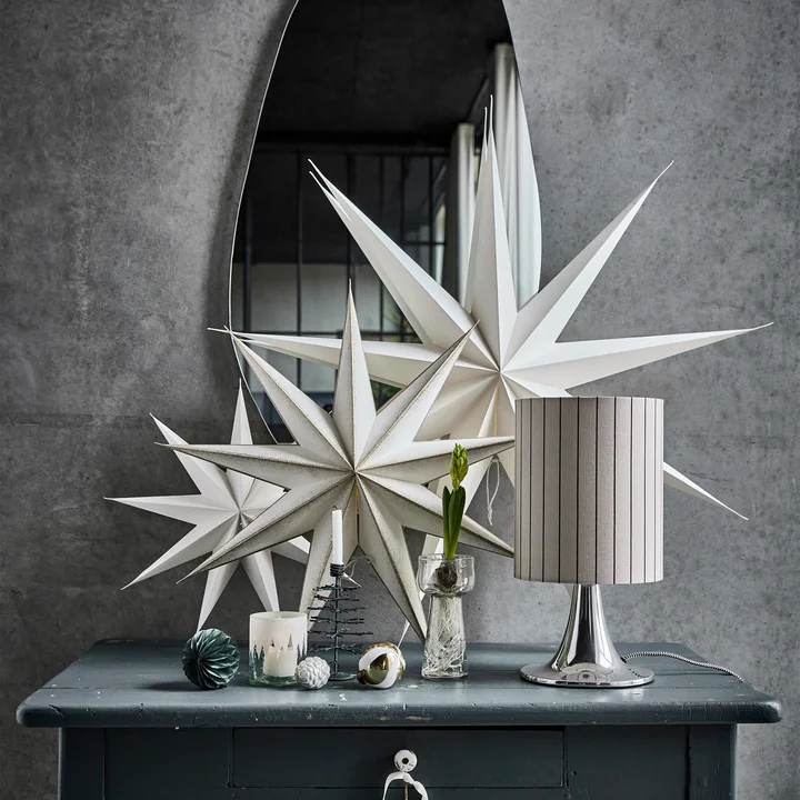 House Doctor - 9 Point Kerstster, gebroken wit / champagne