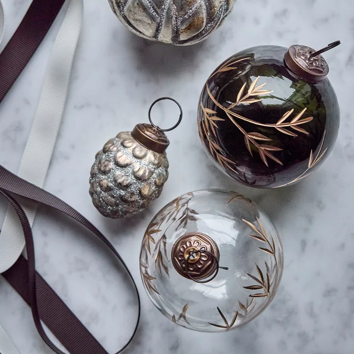 House Doctor - Cone Ornamenten, Ø 4 cm, antiek zilver