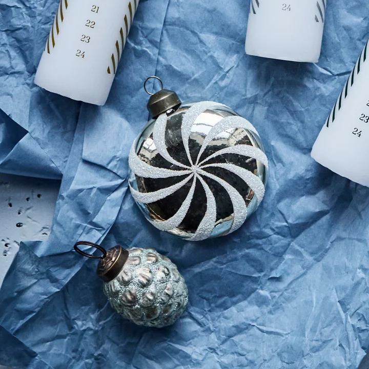 House Doctor - Cone Ornamenten, Ø 4 cm, antiek zilver