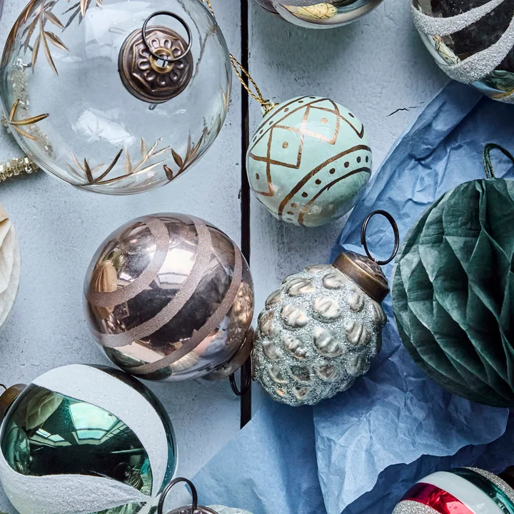 House Doctor - Cone Ornamenten, Ø 4 cm, antiek zilver