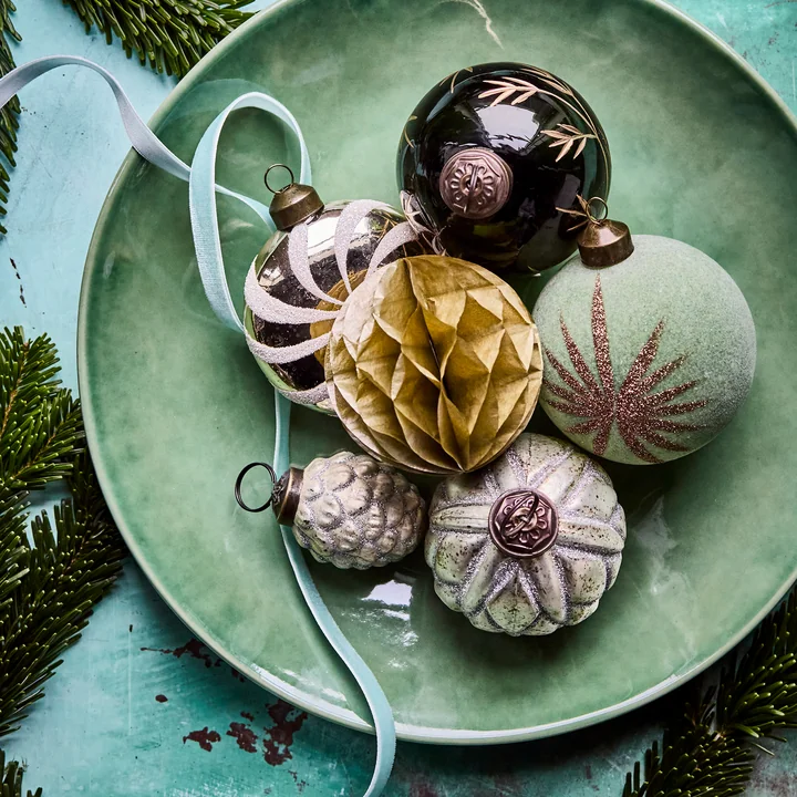 House Doctor - Cone Ornamenten, Ø 4 cm, antiek zilver