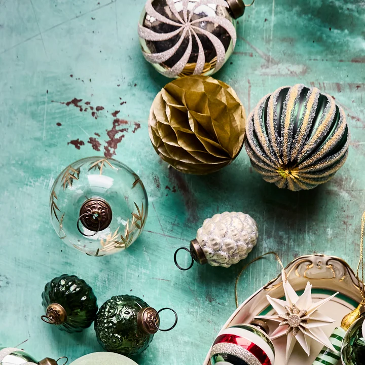 House Doctor - Cone Ornamenten, Ø 4 cm, antiek zilver