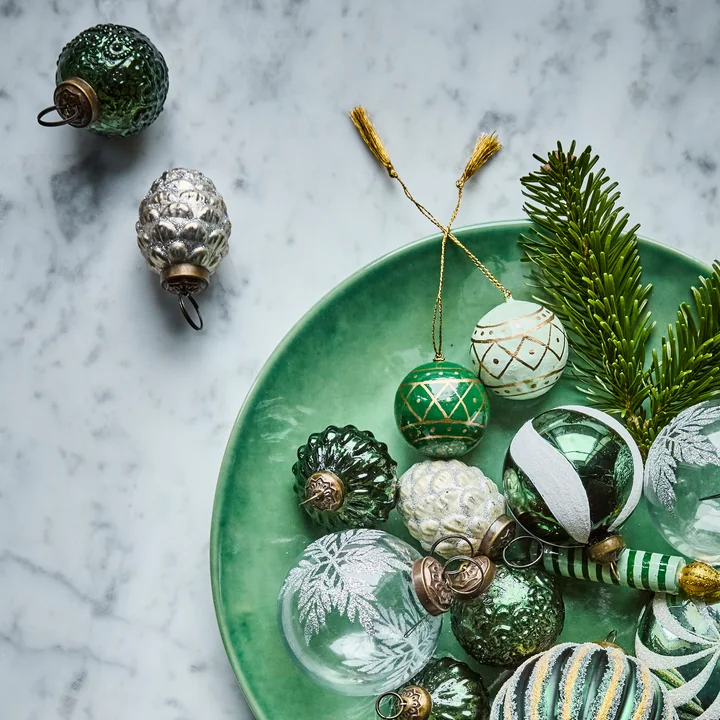 House Doctor - Cone Ornamenten, Ø 4 cm, antiek zilver