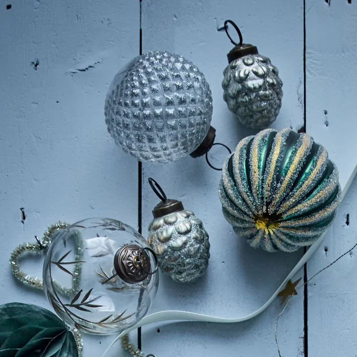 House Doctor - Cone Ornamenten, Ø 4 cm, antiek zilver