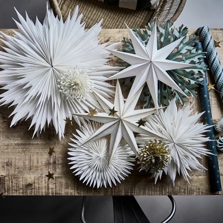 House Doctor - Dust Kerstster van papier, gebroken wit