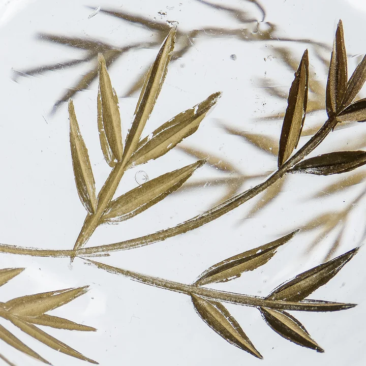 House Doctor - Leaf Ornament, Ø 7,5 cm, helder/goud