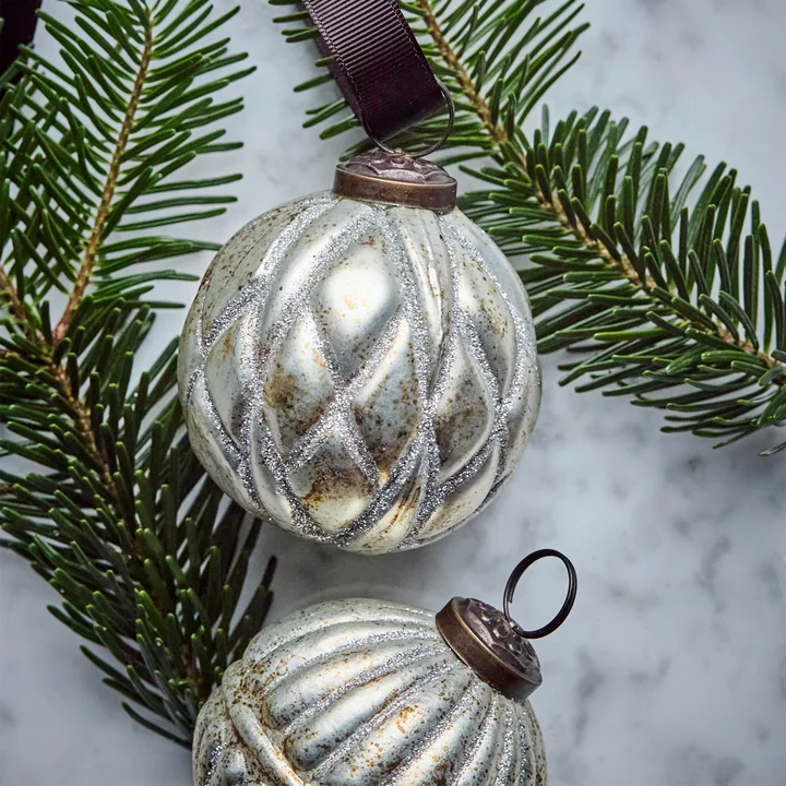 House Doctor - Rhomb Ornamenten, Ø 7,5 cm, antiek zilver