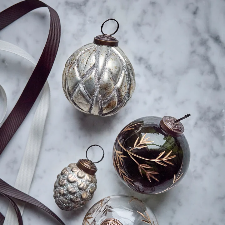 House Doctor - Rhomb Ornamenten, Ø 7,5 cm, antiek zilver